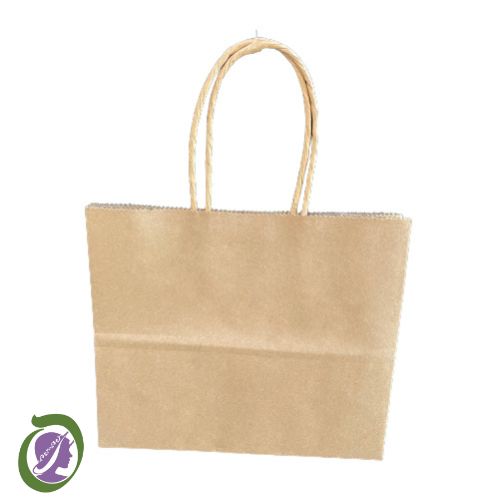 Small brown carry bag 150x180x75mm with twisted handles for carrying