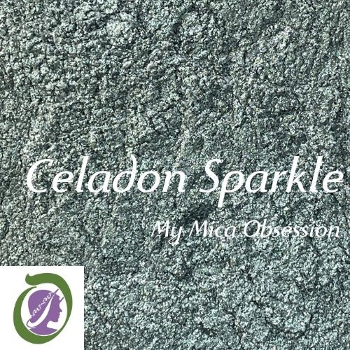 Grey green sample of Celadon Sparkle Mica