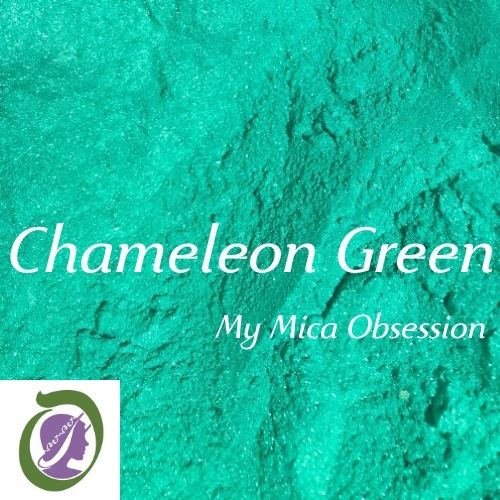 Chameleon green mica is a pretty light green colour sample