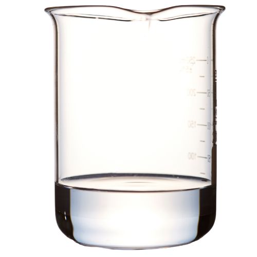 Beaker of clear liquid that is dipropylene glycol