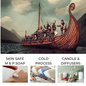 Viking ship and men to represent Drakkar Noir Fragrance Oil