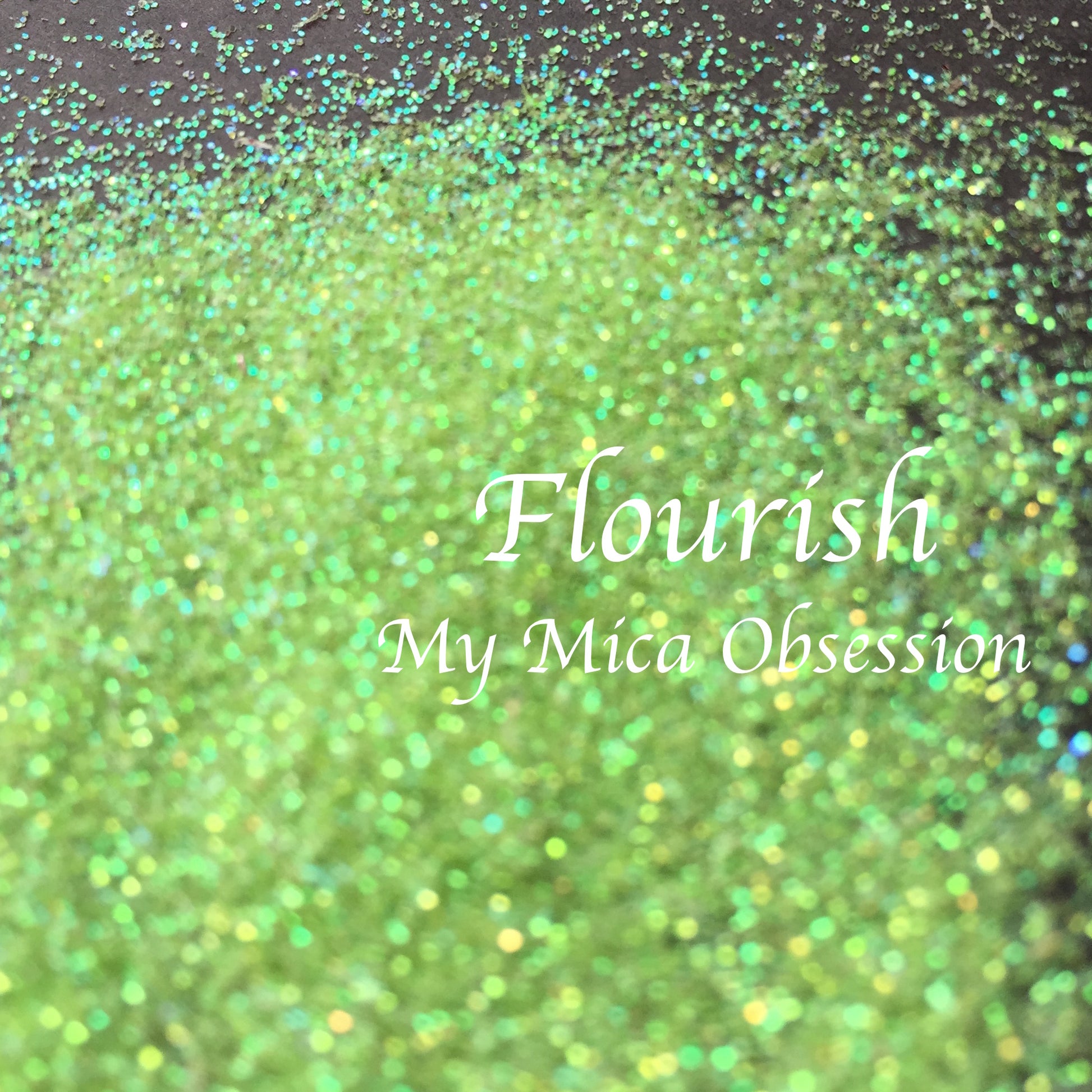 Yellow green sample of Flourish glitter MMO