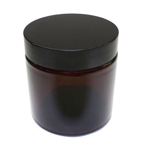 JAR Amber Glass 100gm (Black Lid)