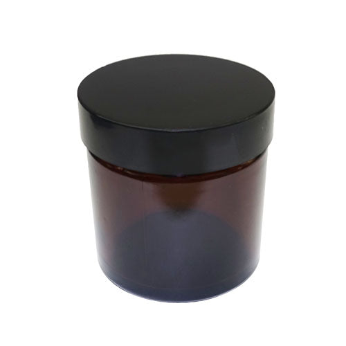 JAR Amber Glass 50gm and Black Lid