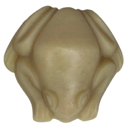 Frog shaped soap showing Lady Million Type Fragrance Oil minor discolouration in soap