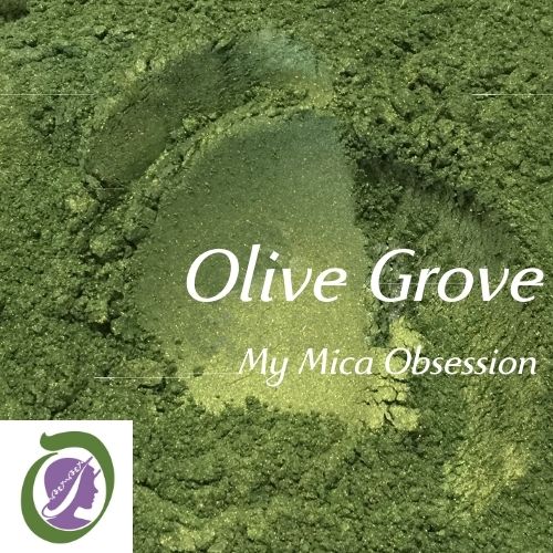 Darker grey green sample of Olive Grove Mica