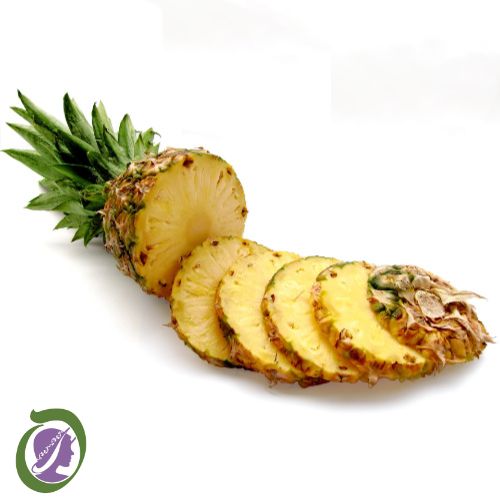 Sliced pineapple on a white background representing Pineapple Flavour Oil - Natural