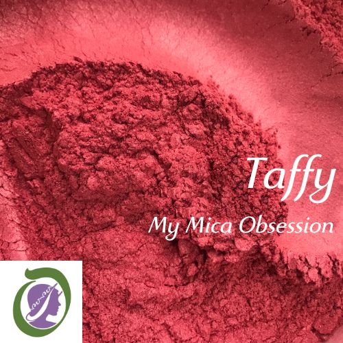 Deep pink/red sample of Taffy Mica MMO