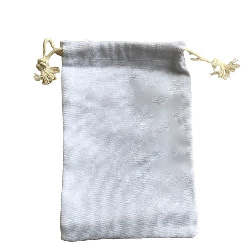 White Cotton Drawstring Bag 10cm x 15cm (4"x6")