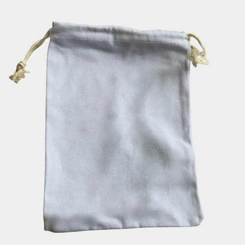 White Cotton Drawstring Bag 12.5cm x 18cm (5"x7")