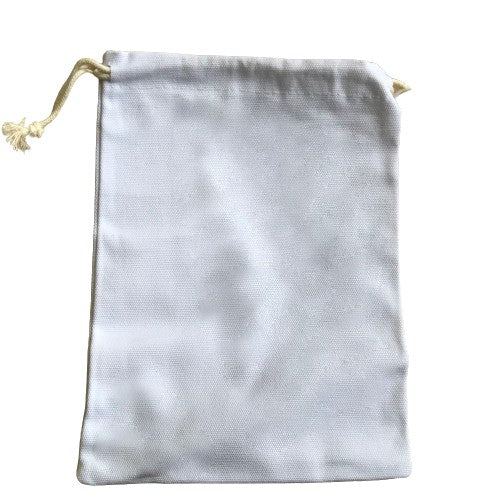 White Cotton Drawstring Bag 7.5cm x 12.5cm (3"x5")