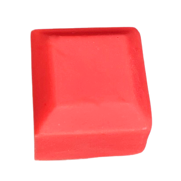 Bright red cube of soap made with alizarin neon MMO