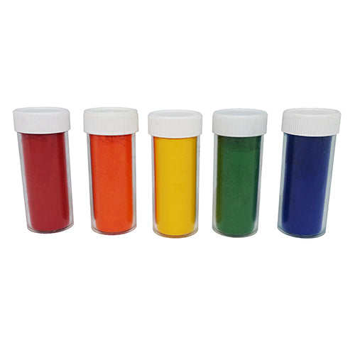 Vials of each of the 5 colours in the coloured powder 5gm all in one pack