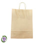 Large brown carry 410x310x10mm bag with twisted handles