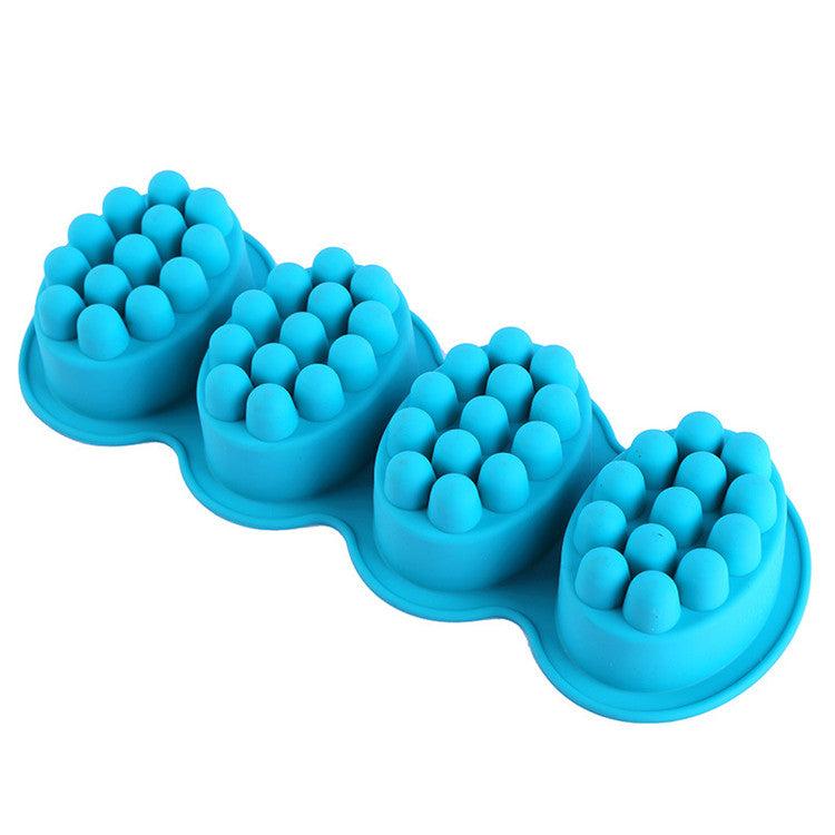 Blue 4 cavity massage mould