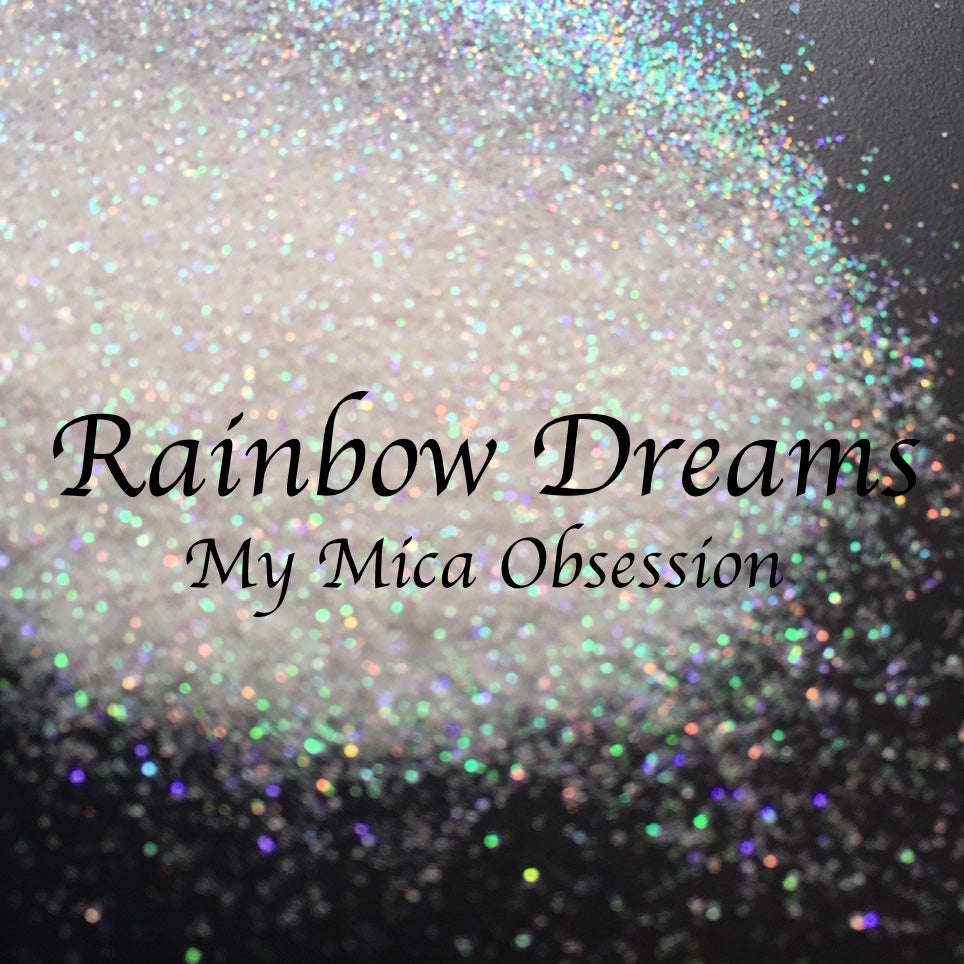 White multicoloured sparkle glitter is Rainbow Dreams Glitter MMO