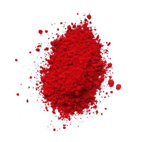 Red Colour Powder on white background