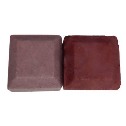 Soaps made with red oxide to colour them a red/brown