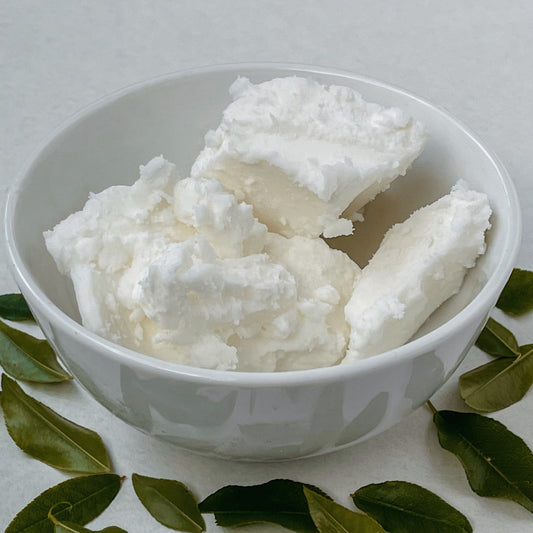 White shea butter refined in a bowl