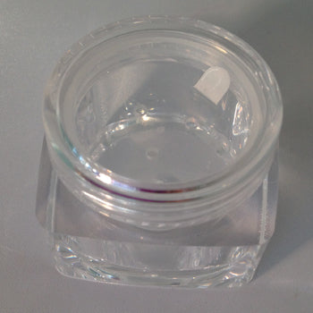 10gm Square Clear Pot, Clear Lid and Sifter