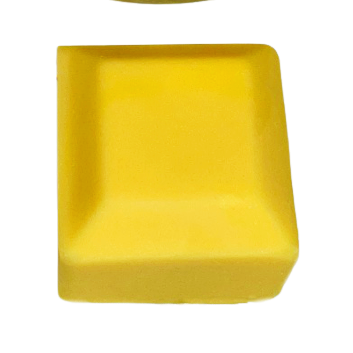 Soap made with sunflower yellow mica showing bright yellow colour