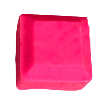 Hot pink to red sample of cold process soap made with Trippy Neon Powder