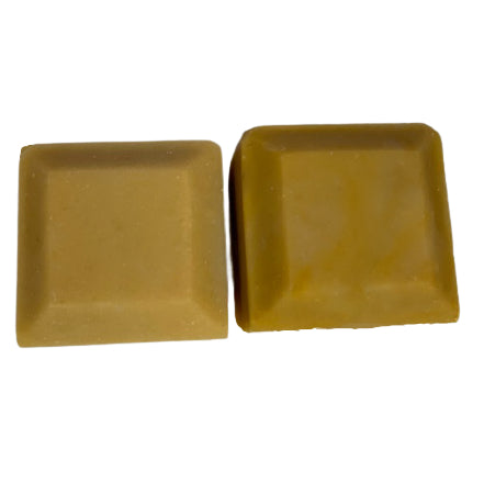 Soap cubes coloured with yellow oxide